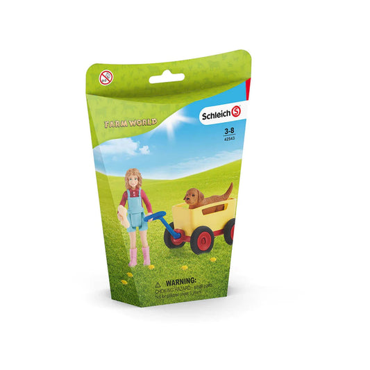 Schleich-Puppy Wagon Ride-42543-UPC 1-Legacy Toys