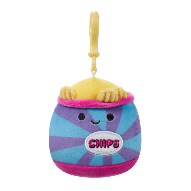 Squishmallows-Squishmallows 3.5" Neon Junk Food Plush Clip-On-SQCP00274-Patricia the Bag of Chips-Legacy Toys
