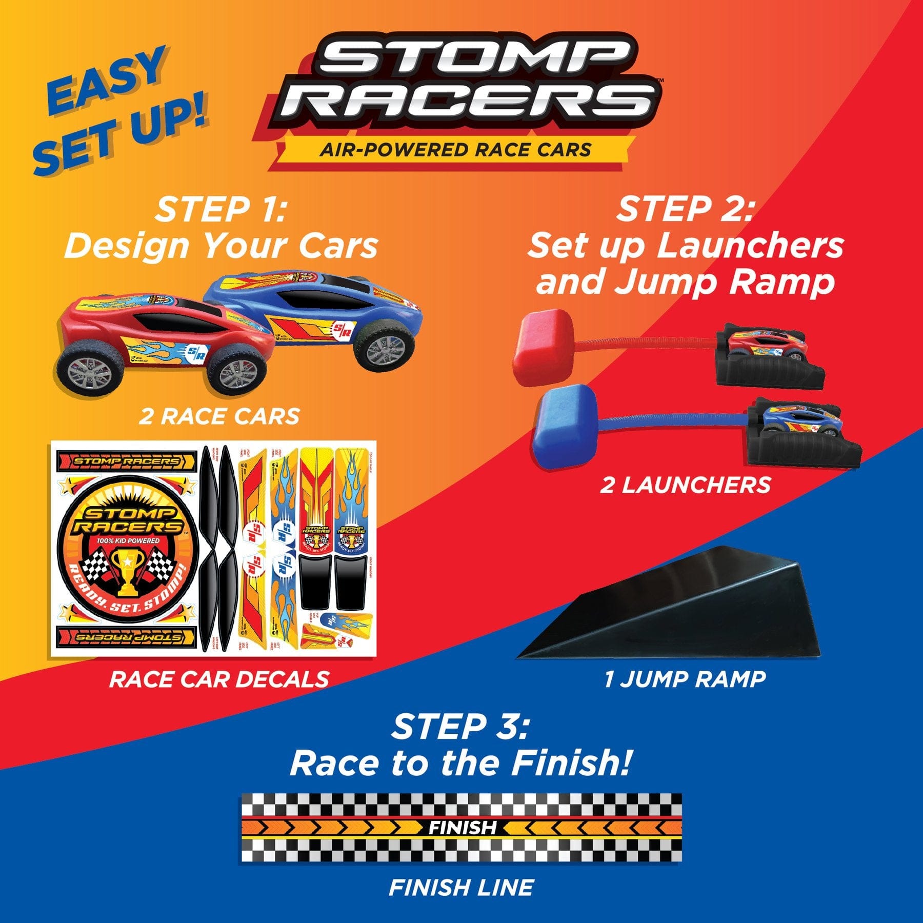 Stomp Rockets-Stomp Rocket Dueling Stomp Racers-60000-Legacy Toys