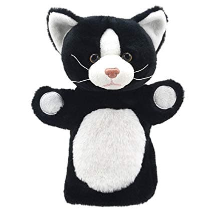 The Puppet Company-Animal Puppet Buddies - Cat Black and White-PC004604-Legacy Toys