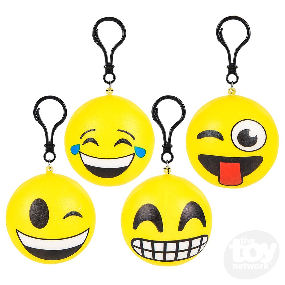 The Toy Network-2.75" Emoticon Squish Backpack Clip-KC-SQEMO-Legacy Toys
