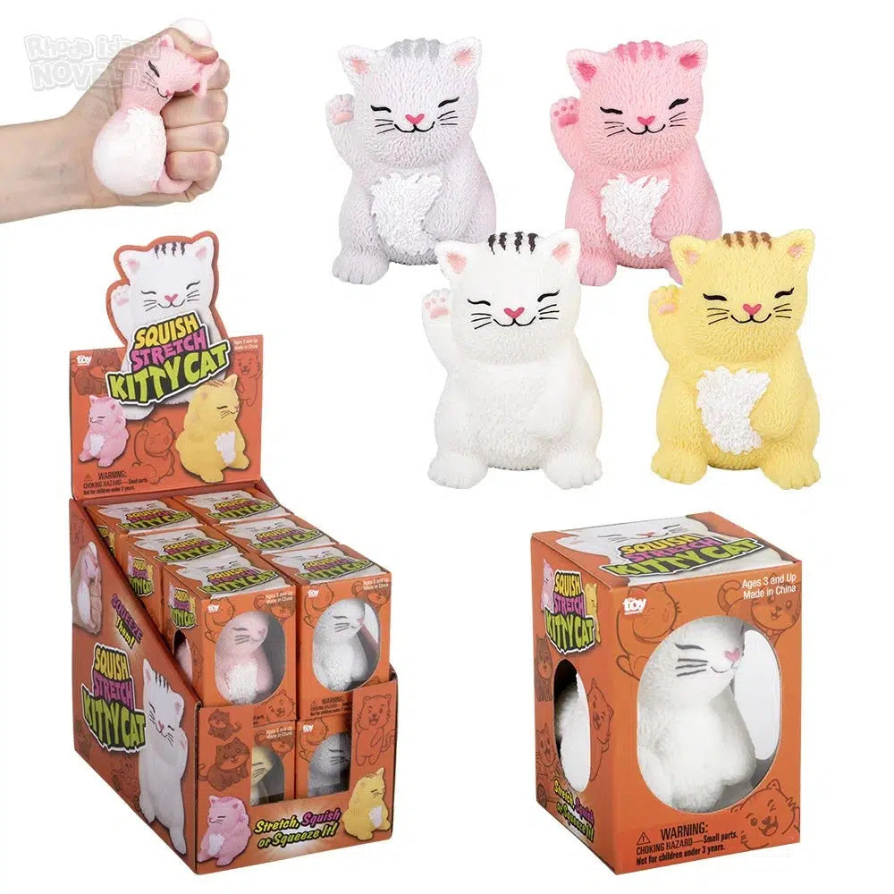 The Toy Network-3" Squish And Stretch Cat-CA-SSCAT-Box of 12-Legacy Toys