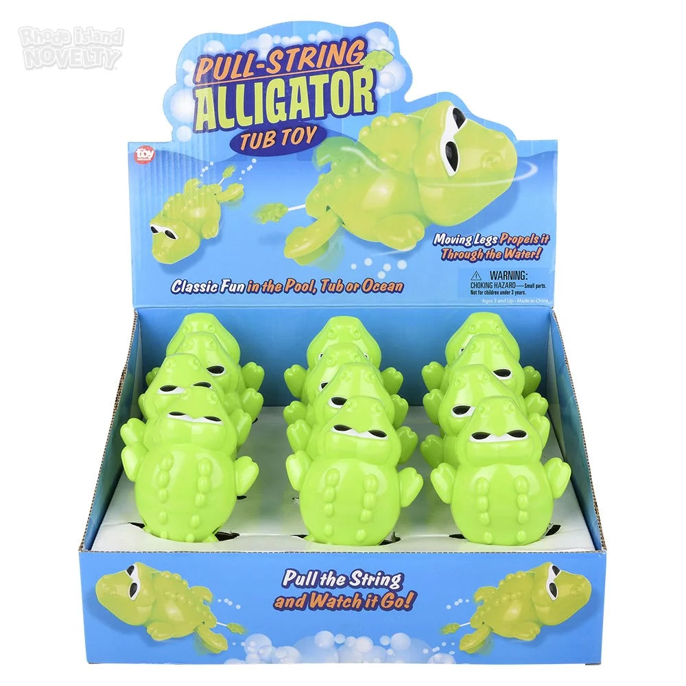 The Toy Network-6" Pull-String Alligator Bath Toy-TY-PSALL-Box of 12-Legacy Toys