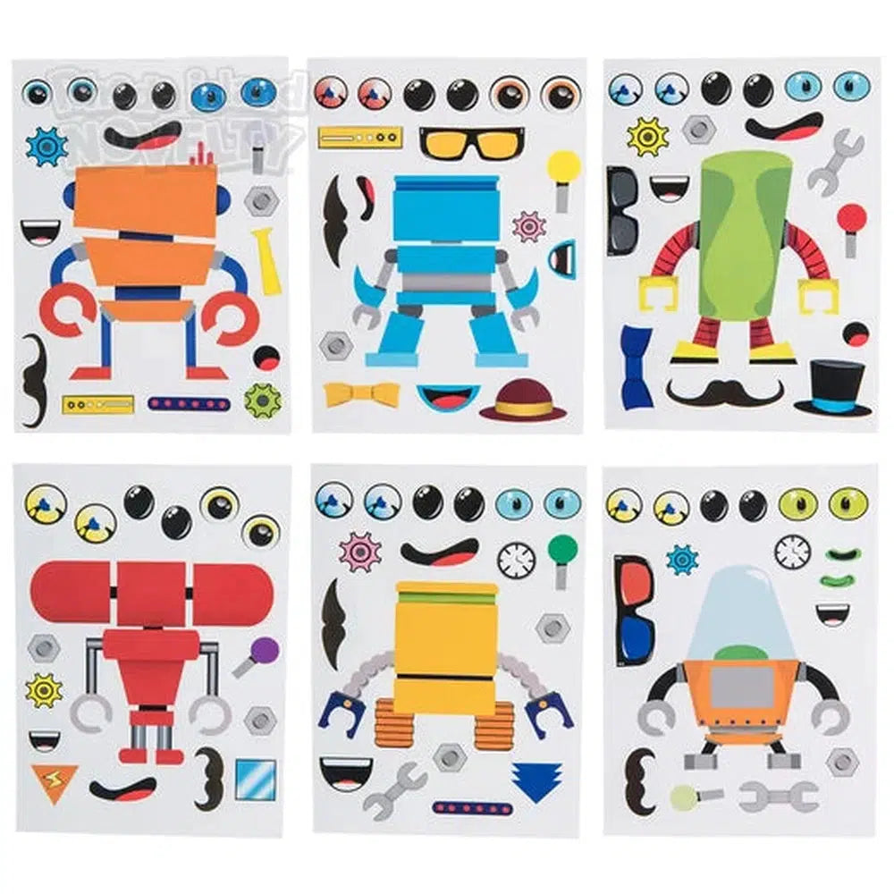 The Toy Network-Robot Character Sticker Set - 12 Pieces-ST-MAKRO-Legacy Toys