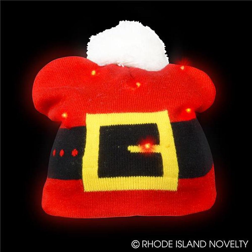 The Toy Network-Santa Belt Light-Up Beanie Hat-ZC-LBSBE-Legacy Toys