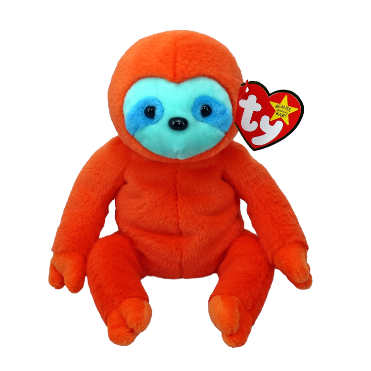 TY-Beanie Baby - Molasses II - Orange Sloth-41329-Legacy Toys