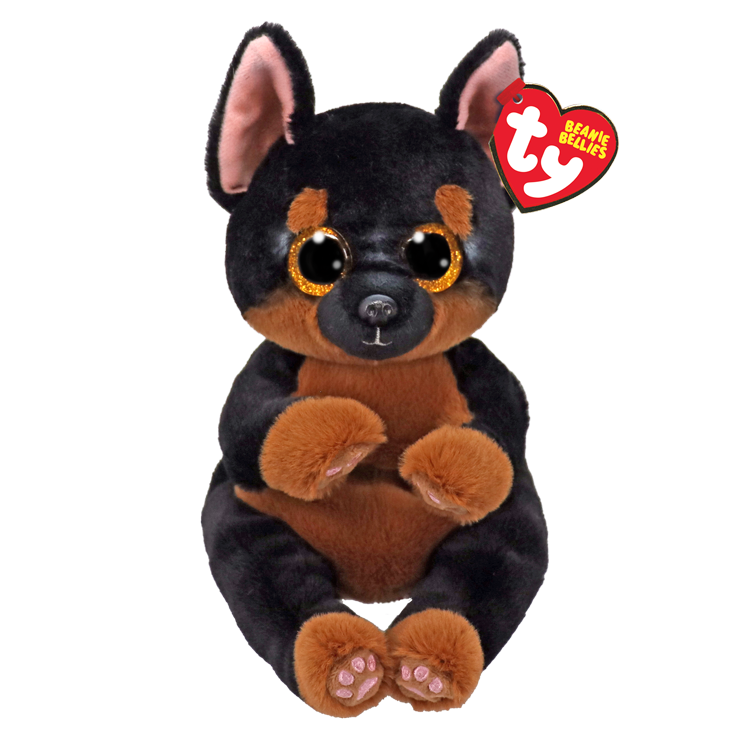 TY-Beanie Bellie - Fritz the Black and Tan Dog - 8"-41298-Legacy Toys