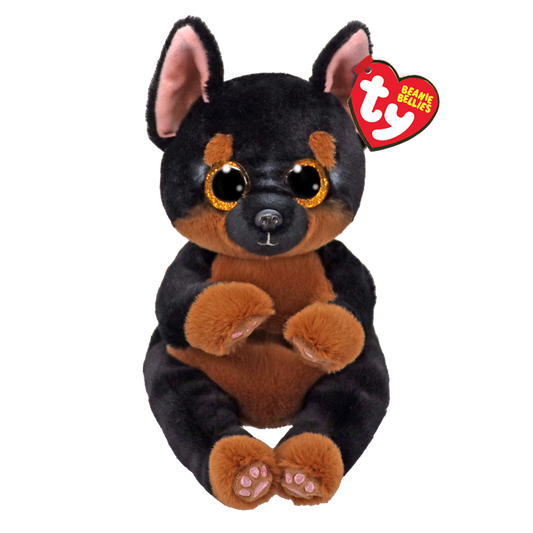 TY-Beanie Bellie - Fritz the Black and Tan Dog - 8"-41298-Legacy Toys