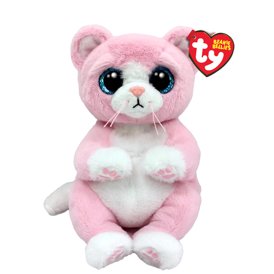 TY-Beanie Bellie - Lillibelle the Pink Cat - 13" Medium-43207-Legacy Toys