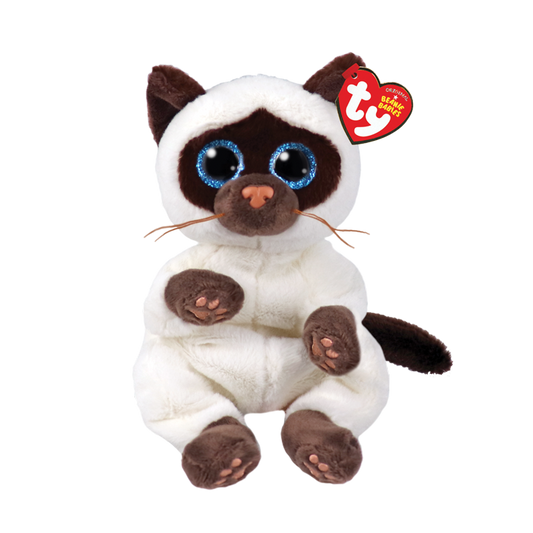 TY-Beanie Bellie - Miso Siamese Cat - 8" Small-40548-Legacy Toys