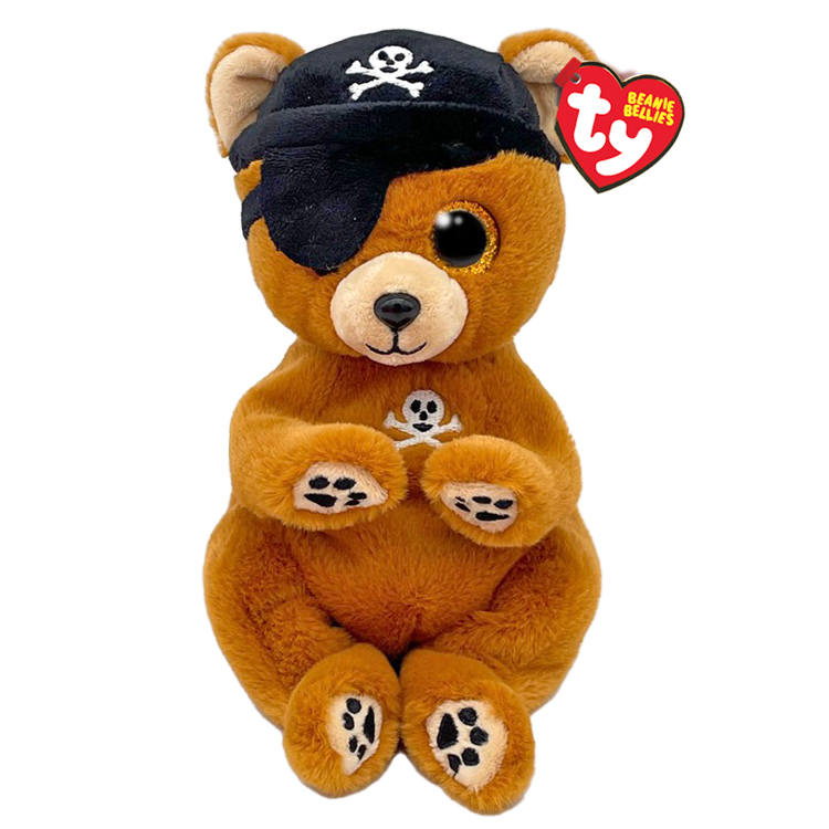 TY-Beanie Bellie - Scully the Brown Pirate Bear - 8