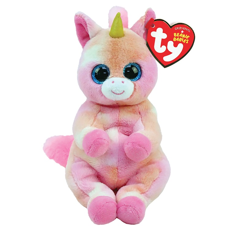 TY-Beanie Bellie - Skylar the Pink and Orange Unicorn - 13" Medium-43210-Legacy Toys