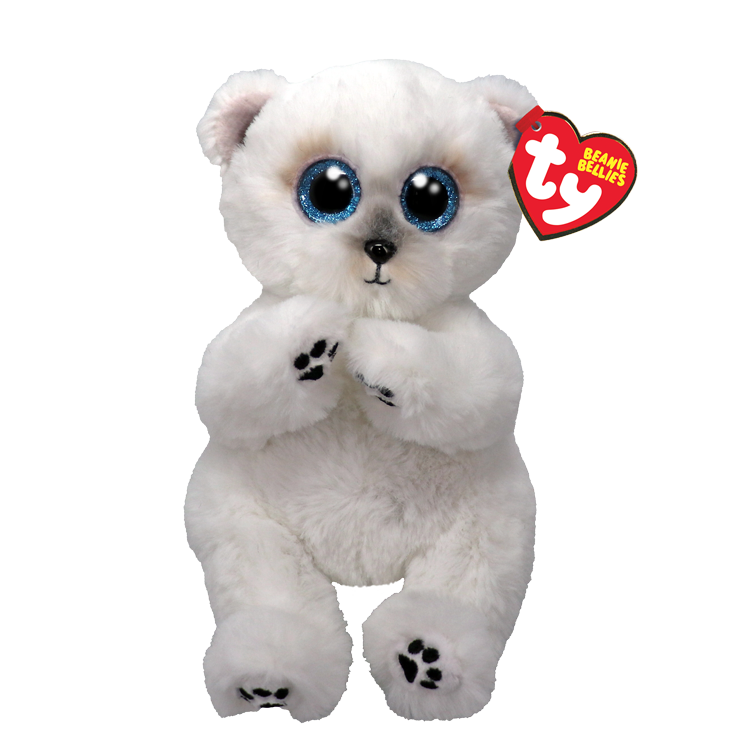 TY-Beanie Bellie - Wuzzy the White Bear - 8