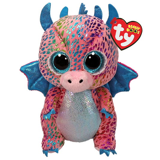 TY-Beanie Boo - Flint Multicolored Dragon - 6" Small-37346-Legacy Toys