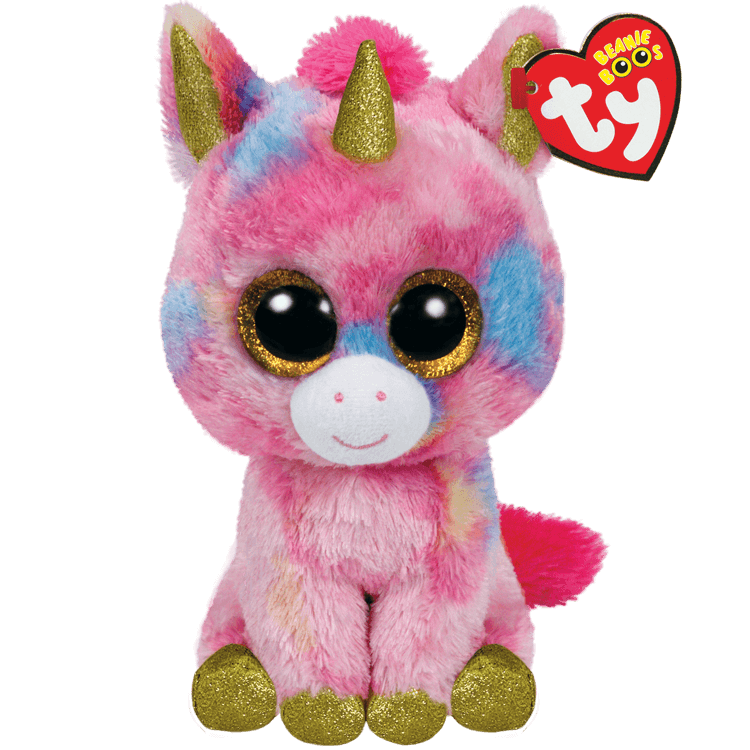 TY-Beanie Boo's - Fantasia Unicorn-37041-Medium 13"-Legacy Toys