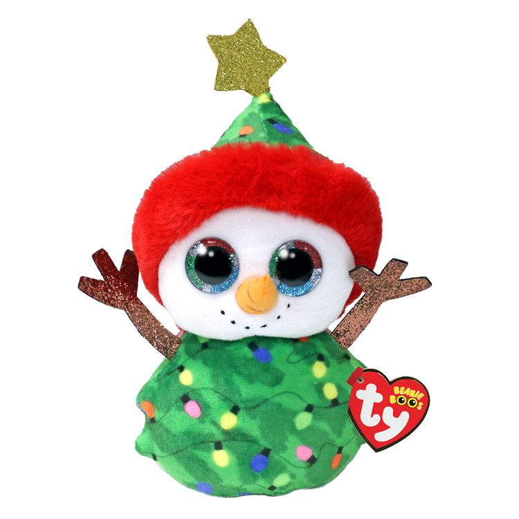 TY-Beanie Boo's - Garland the Green Snowman-37317-Legacy Toys