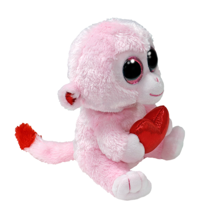 TY-Beanie Boo's - Gigi Monkey with Heart - 6" Small-37341-Legacy Toys