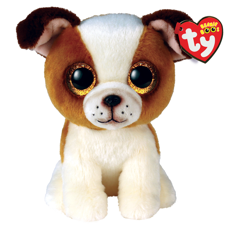 TY-Beanie Boo's - Hugo the Brown and White Dog-36396-6