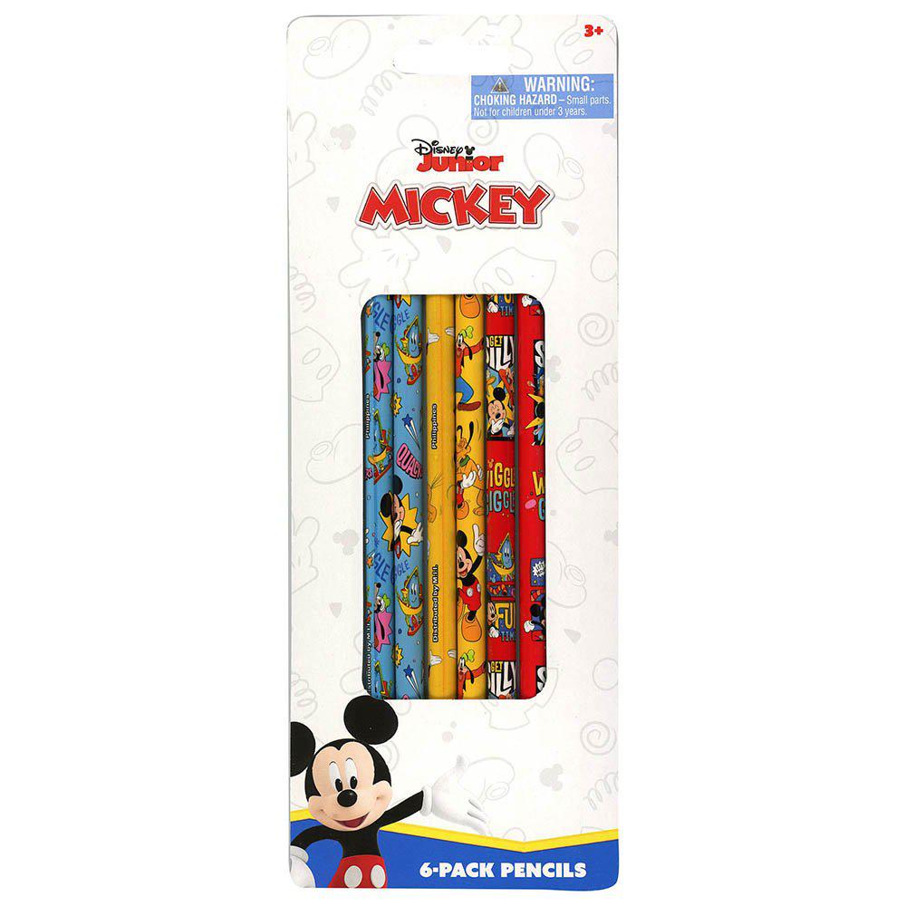 United Party-Mickey 6 Pack Pencil on blister card-84573MZ-Legacy Toys