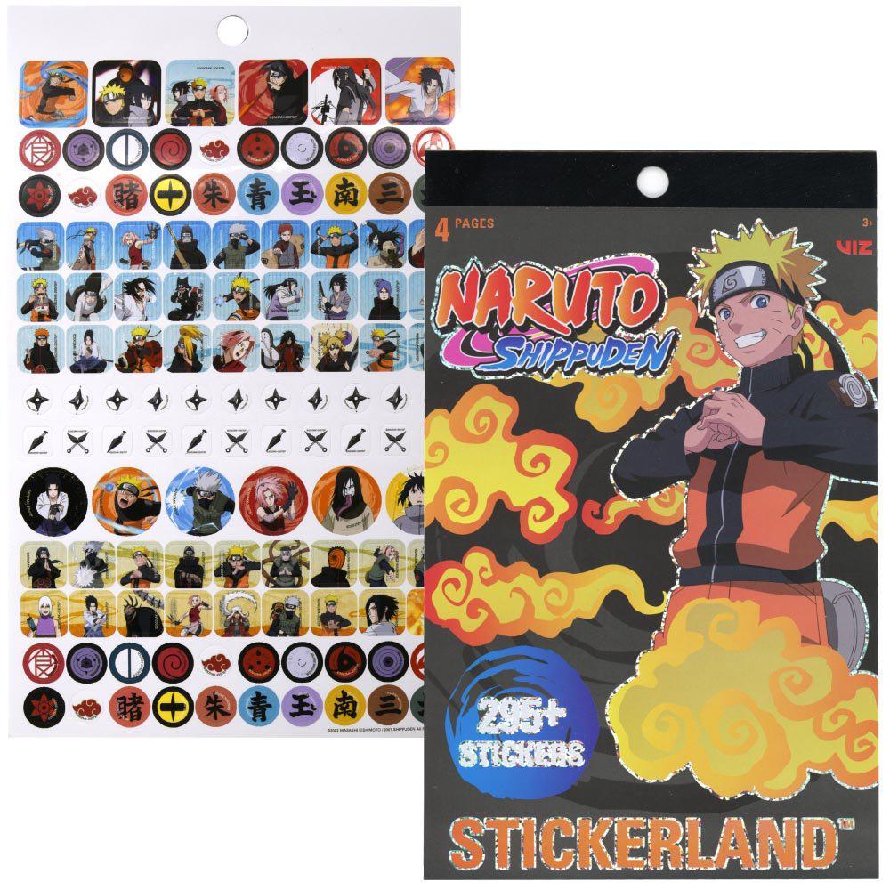 United Party-Naruto Shippuden 4 Sheet Foil Cover Sticker Pad, 200+ Stickers-ST8942DI-Legacy Toys