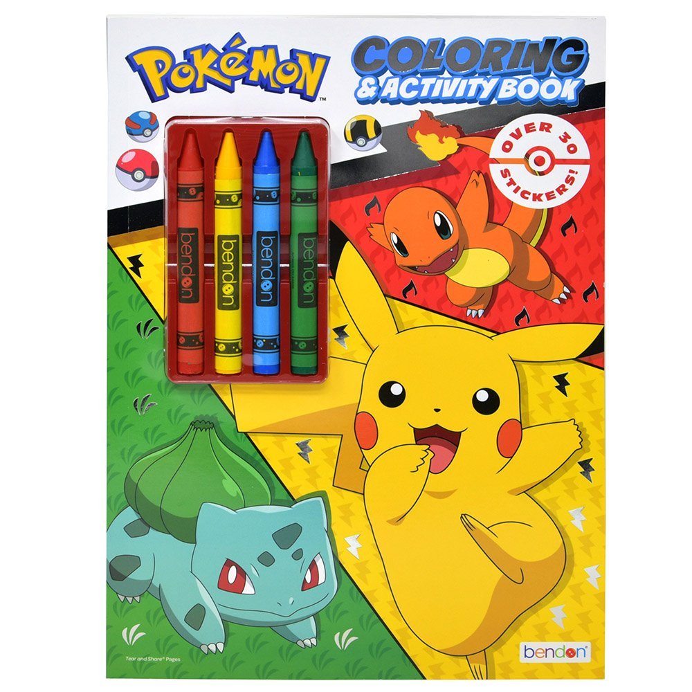 United Party-Pokemon Coloring & Activity Book W/ Crayons-54041-Legacy Toys