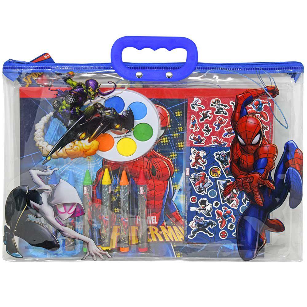 United Party-Spiderman 12 Piece Stationery in Zipper Tote Set-712281SPC-Legacy Toys