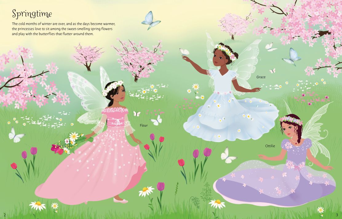 Usborne Books-Sticker Dolly Dressing Fairy Princesses-071624-Legacy Toys