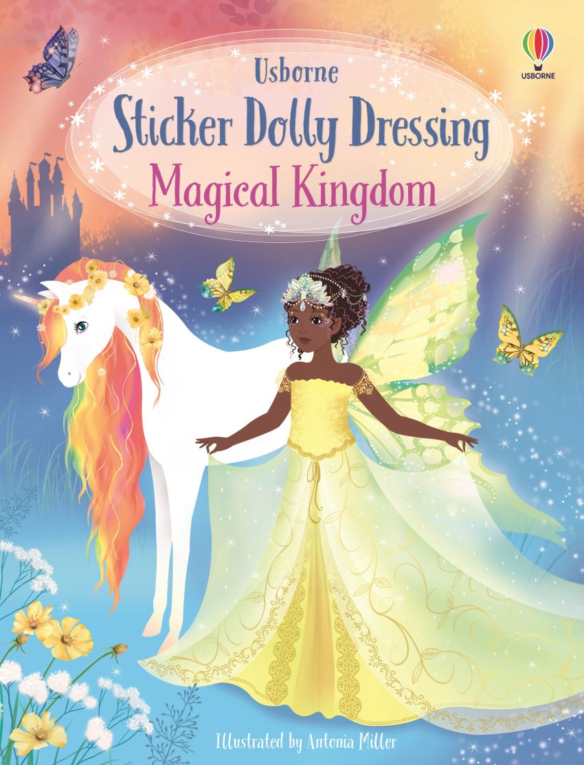 Usborne Books-Sticker Dolly Dressing Magical Kingdom-075318-Legacy Toys