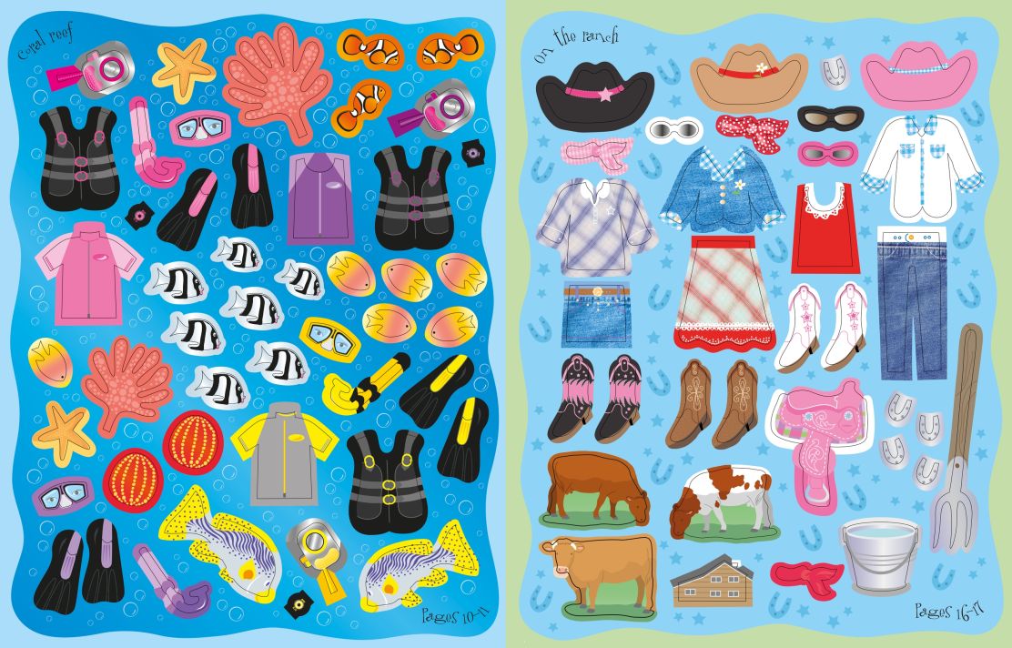 Usborne Books-Sticker Dolly Dressing On Vacation-5070351-Legacy Toys