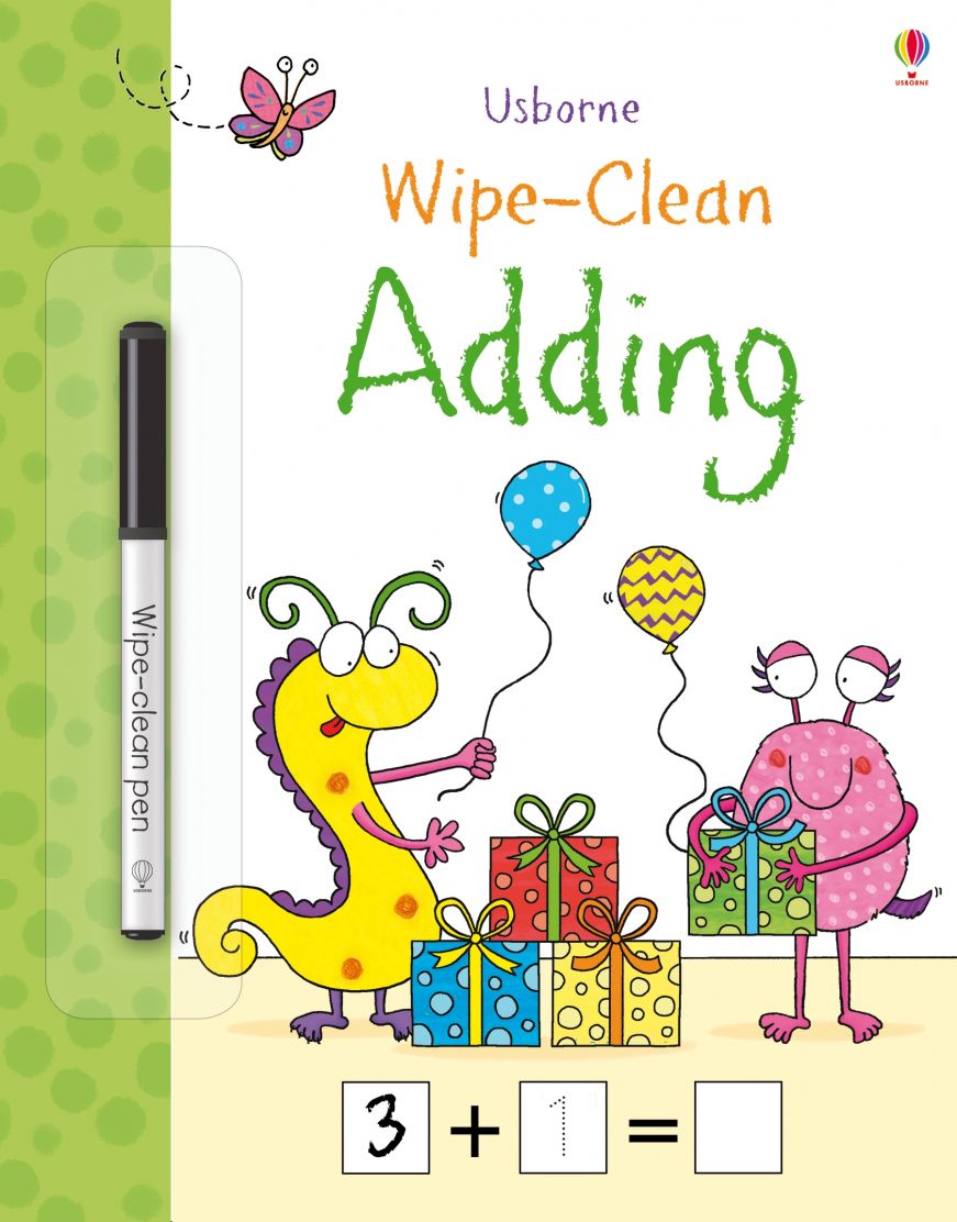 Usborne Books-Wipe-Clean Adding-545017-Legacy Toys