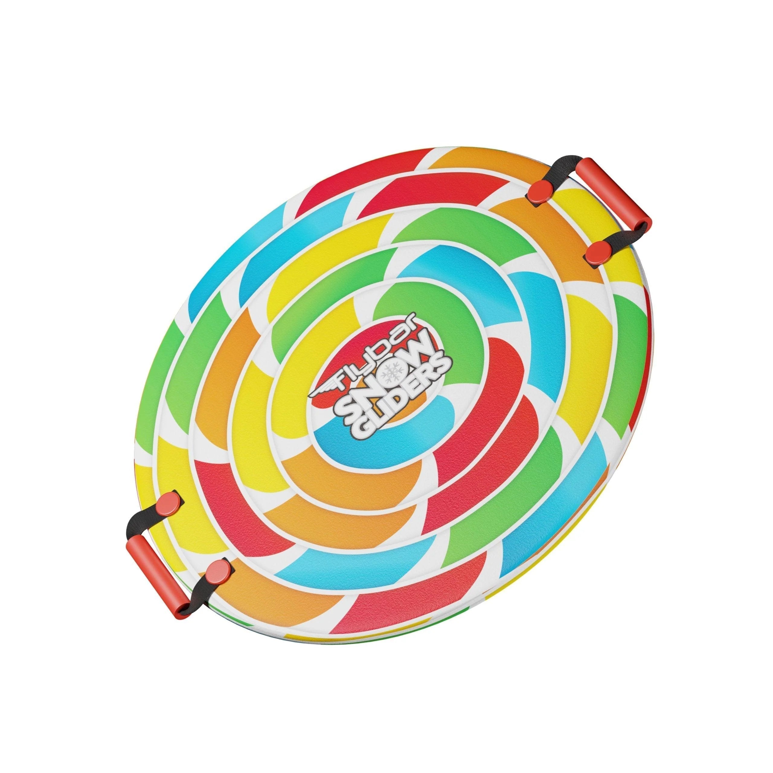 FlyBar-Kids 26" Foam Disc Snow Sled with Slick Bottom & PE Core Build-FB21460RS-Rainbow Swirl-Legacy Toys